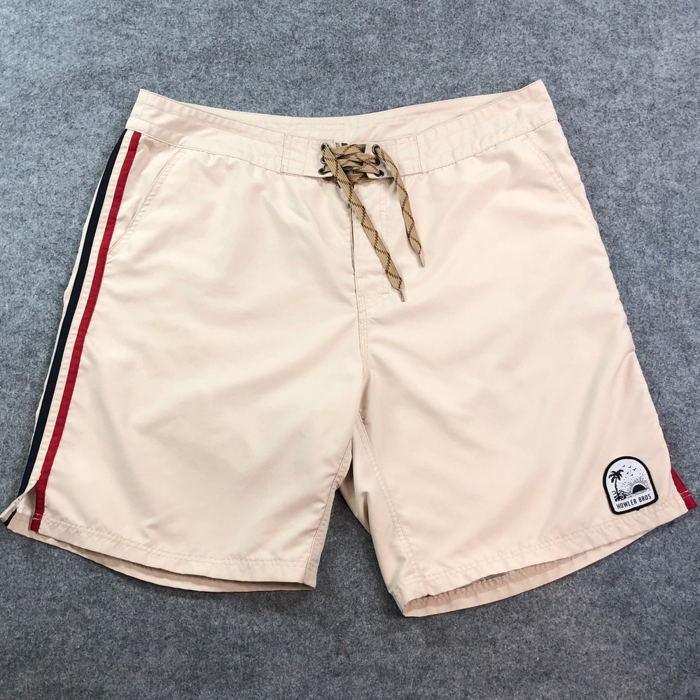 Howler Bros Mens Shorts 40x9 (fits 41x9) Tan Relaxed Fit
